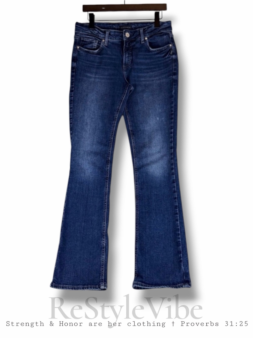 SILVER JEANS CO Women’s Size 29/L33 Denim Elyse Slim Boot Style Mid Rise Stretch